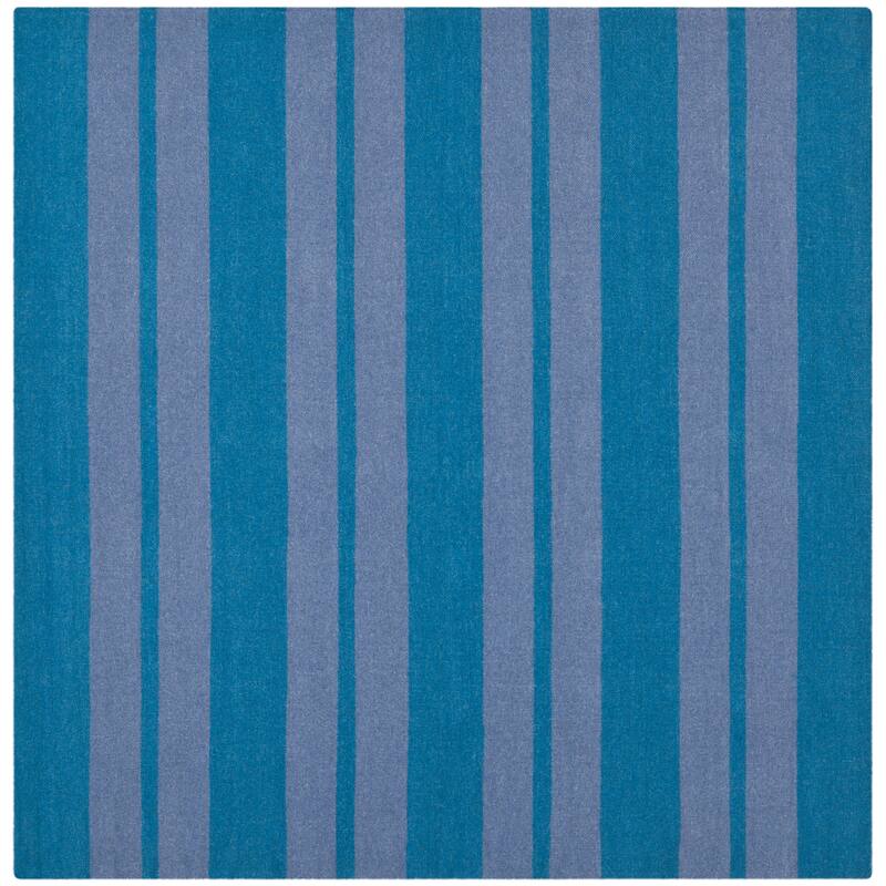 SAFAVIEH Handmade Flatweave Dhurries Svetla Modern Moroccan Wool Rug - 6' Square - Turquoise/Lavander