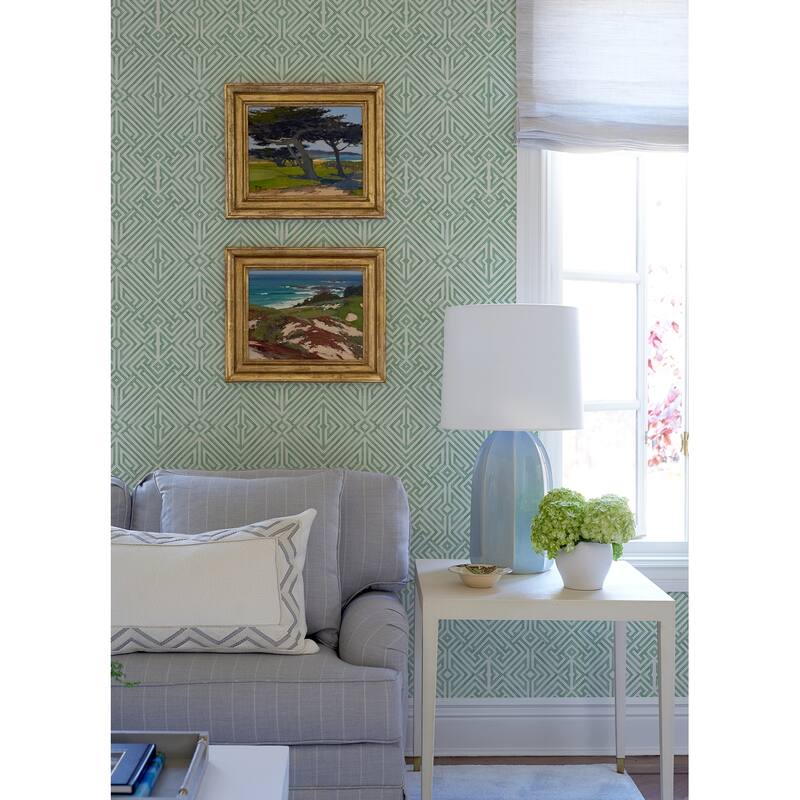 A-Street Prints Lyon Green Geometric Key Wallpaper