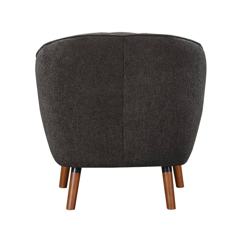 Mid-Century Modern Chenille Armchair with Channel Stitching