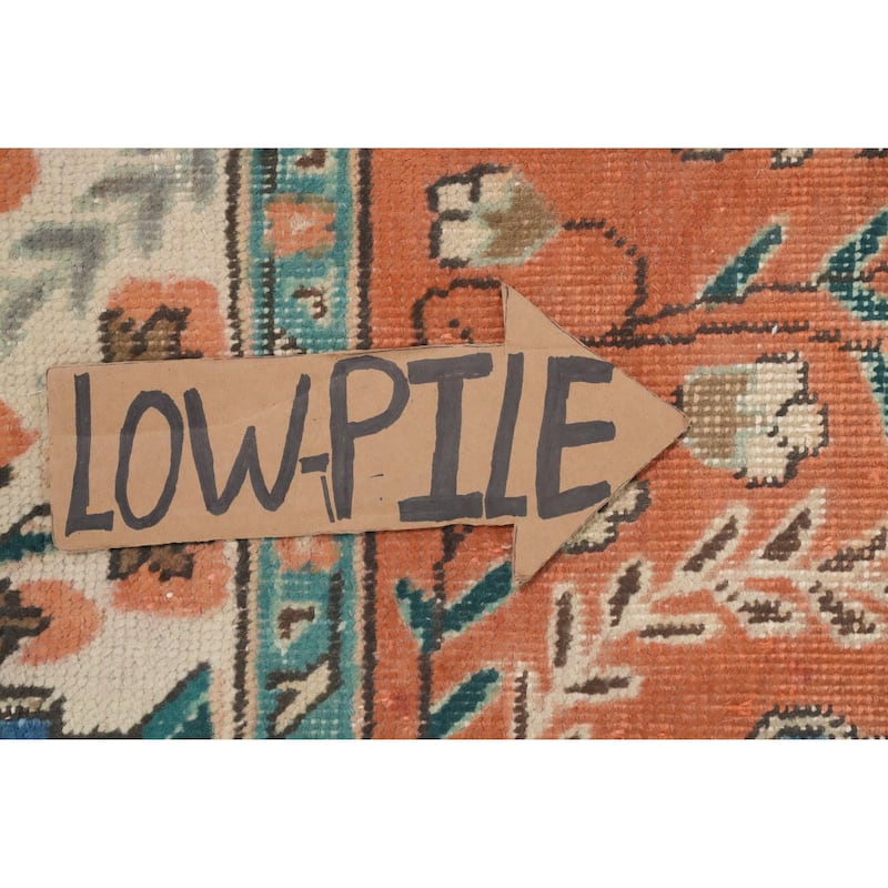 Hand Knotted Oriental 100% Wool Carpet Traditional Floral Oranges & Rust Tabriz Area Rug - 6' 10'' X 5' 0''