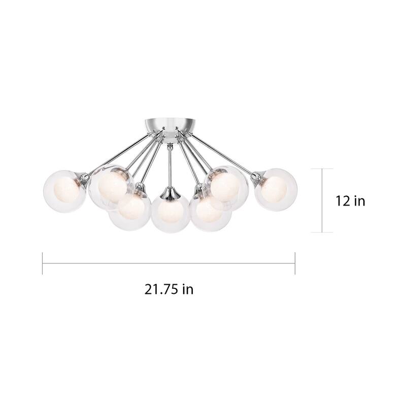 Strick & Bolton Lyla Polished Chrome 9-light Semi-flush Mount