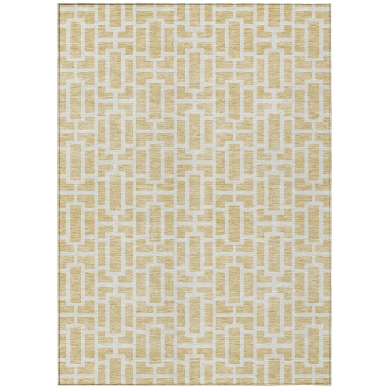 HomeRoots Geometric Transitional Rectangle Outdoor Rug