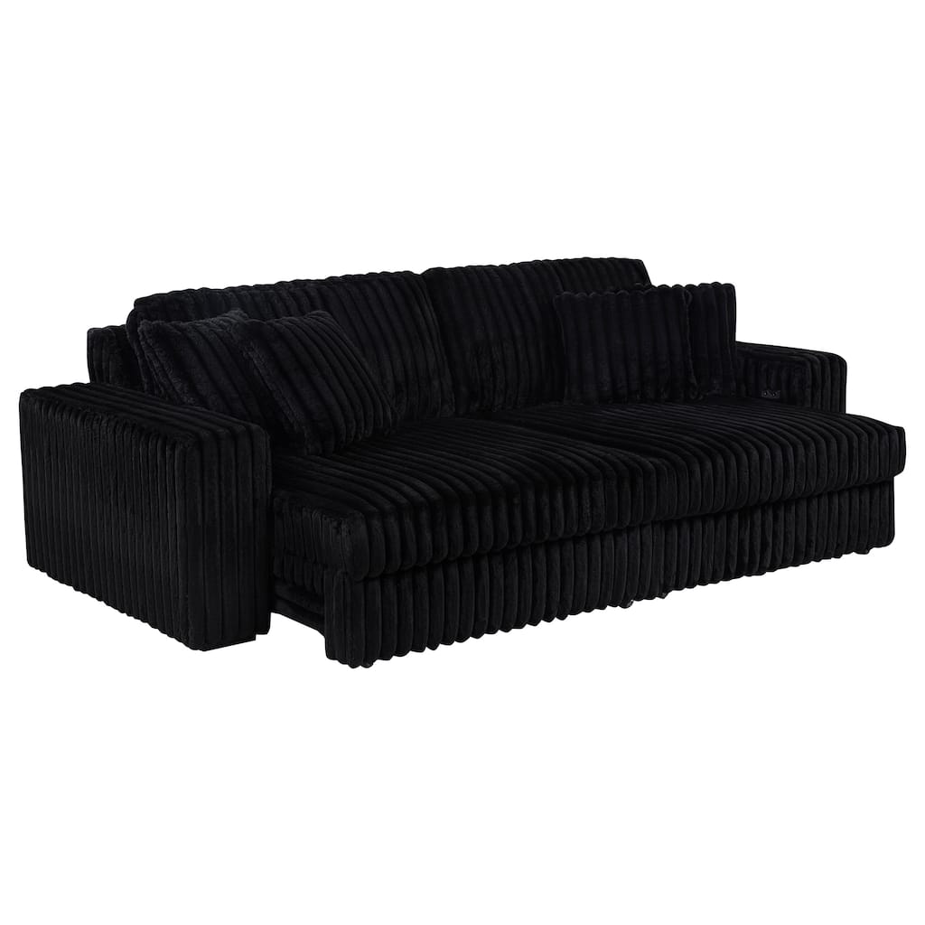 Jacana Corduroy Upholstered Dual Power Chaise Sofa