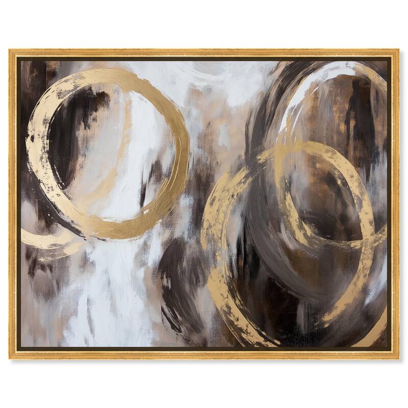 Swirling Forms with Gold Canvas by Art Remedy - Gold - 45" x 36"
