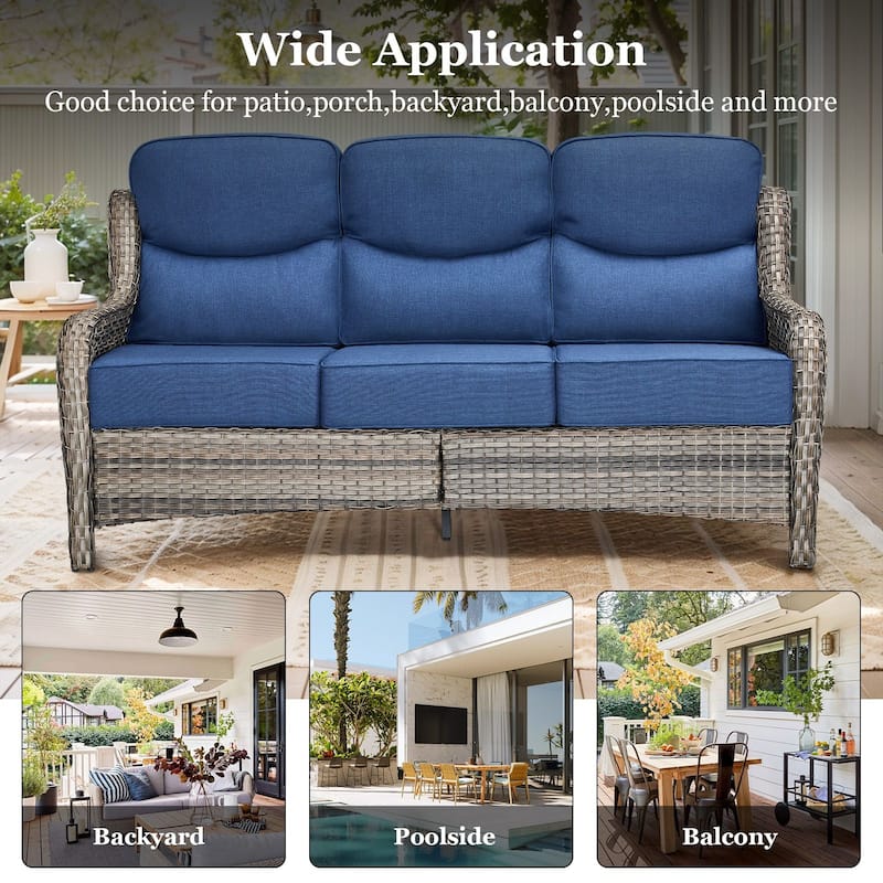 Pocassy Outdoor Sofa Patio Swivel Chairs Sets