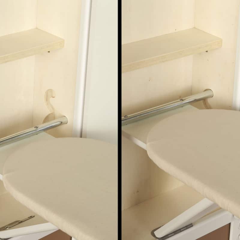 Household Essentials In Wall Recessed Ironing Board Cabinet with Storage Shelves - 7.8"L x 15.8"W x 47.8"H
