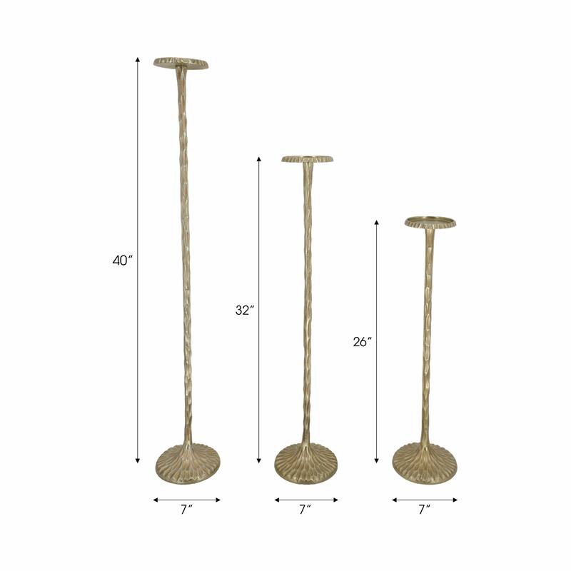 Tall Metal Floor Candle Stands for Pillar Candles, Set of 3 - 40.0"