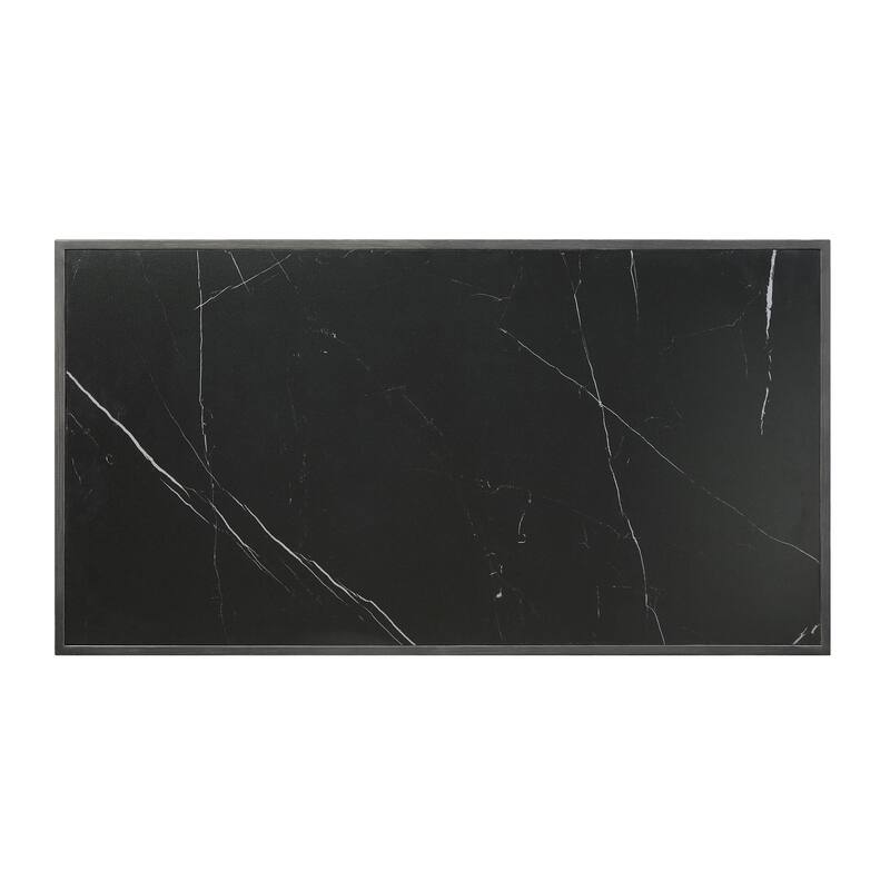 Modern Contemporary Finish 3pc Occasional Table Set Cocktail Table and 2x End Tables Sintered Stone Top - Marble - Black