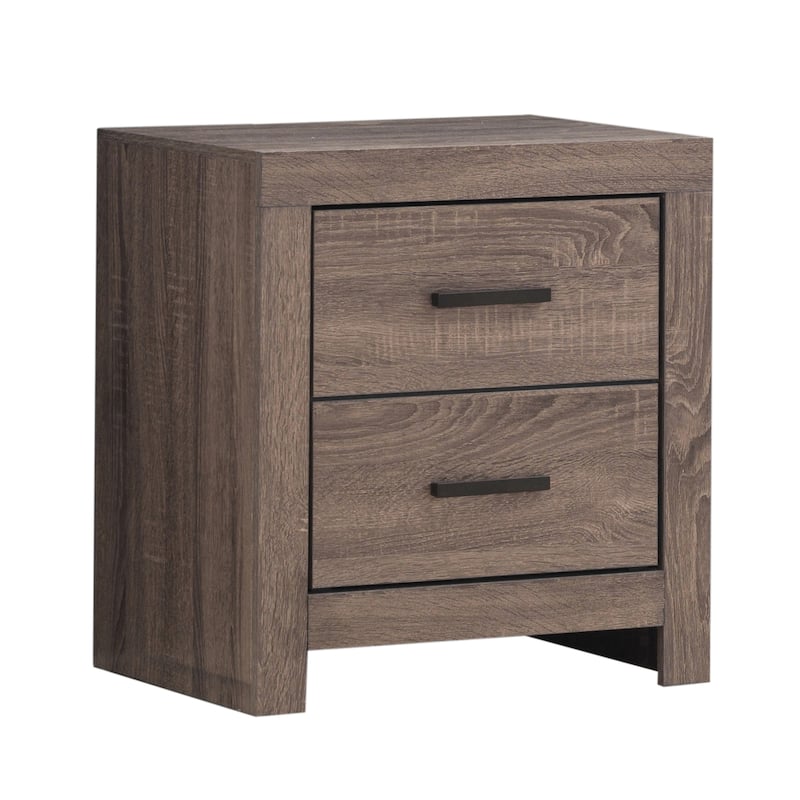 Geary Barrel Oak 2-piece Eastern King Bedroom Set with Nightstand