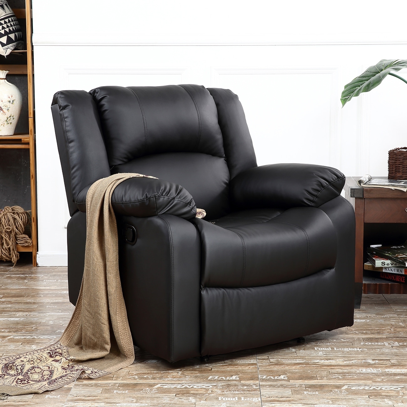 Belleze faux leather rocker recliner chair sales