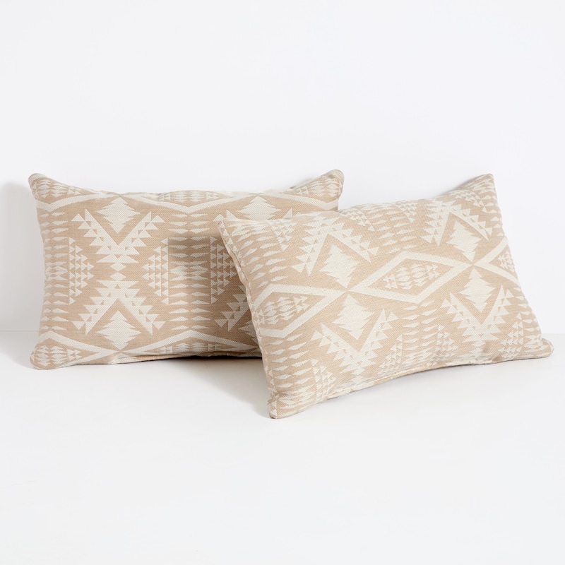 Sunbrella Pendleton Diamond River Printed Indoor/Outdoor Knife Edge Pillow (Set of 2) - 12 in H x 18 in W x 6 in D