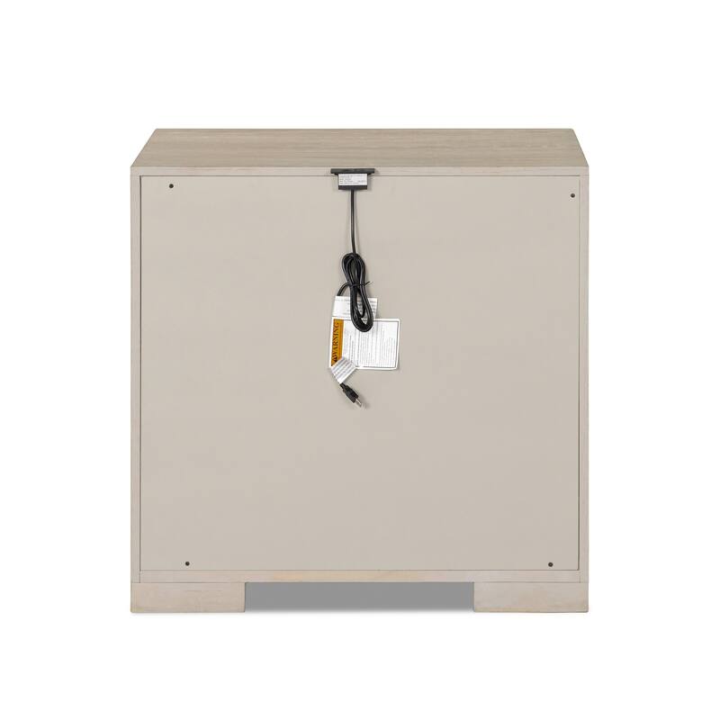 Furniture of America Durem Modern Classic Wood 2-Drawer Nightstand with USB Ports (Set of 2)