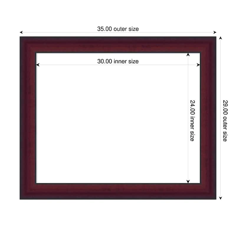 Amanti Art Canterbury Cherry Framed Dry Erase Magnetic Board - 35 x 29 in