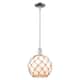 Option White Glass with Brown Rope / Polished Chrome
