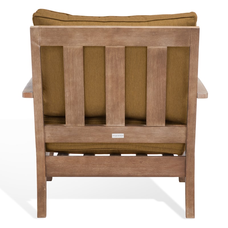 SAFAVIEH Couture Outdoor Patio Furniture Martinique Wood Arm Chair - 31"W x 36"D x 33"H