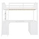 preview thumbnail 10 of 52, Solid Wood Loft Bed with Bulit-in U-shaped Desk and 2 Drawers, Full Size Loft Bedframe with Storage Shelves and Tri-fold Mirror