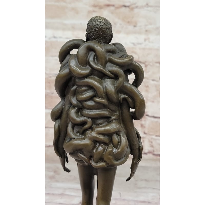 Contemporary Art Bronze Sculpture Of Woman Wearing Imitative Snakes - Unwavering By Pascal Delor