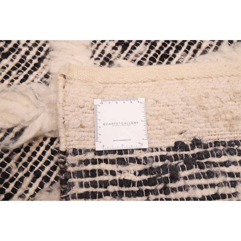 ECARPETGALLERY Hand-knotted Looma Black, Cream Wool Rug - 8'3 x 10'2