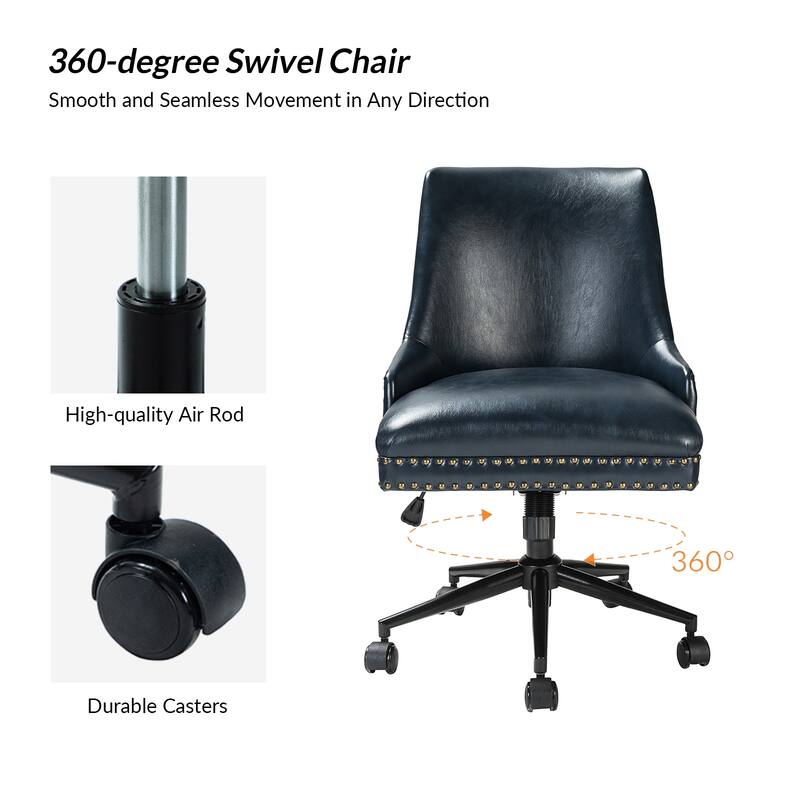 Sonia Modern Faux Leather Task Chair with Height-adjustable by HULALA HOME