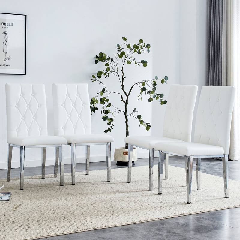 4-Piece Dining Chair Set High Backrest