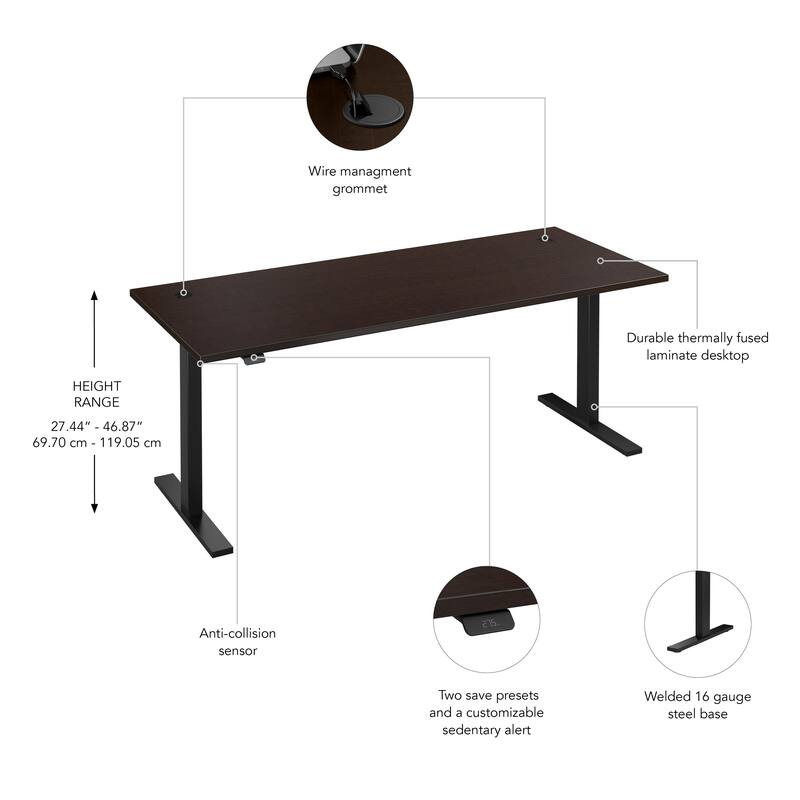 Bush Business Furniture Move 60 Series 72x30 Adjustable Standing Desk