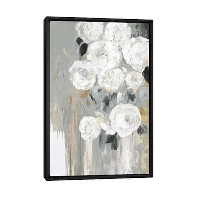 iCanvas "Cascading Gray " by Asia Jensen Framed Canvas Print