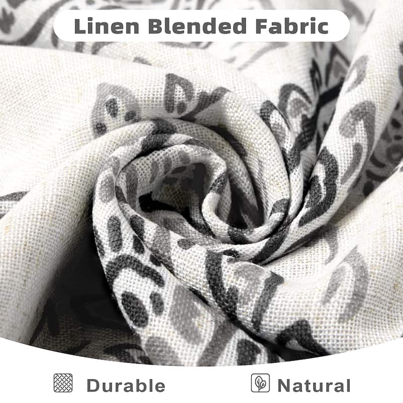 DriftAway Freda Jacobean Floral Linen Blend Lined Blackout Back Tabs Window Curtains