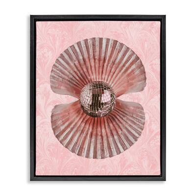 Stupell Disco Ball Clam Pearl Framed Floater Canvas Wall Art Design By Lil' Rue