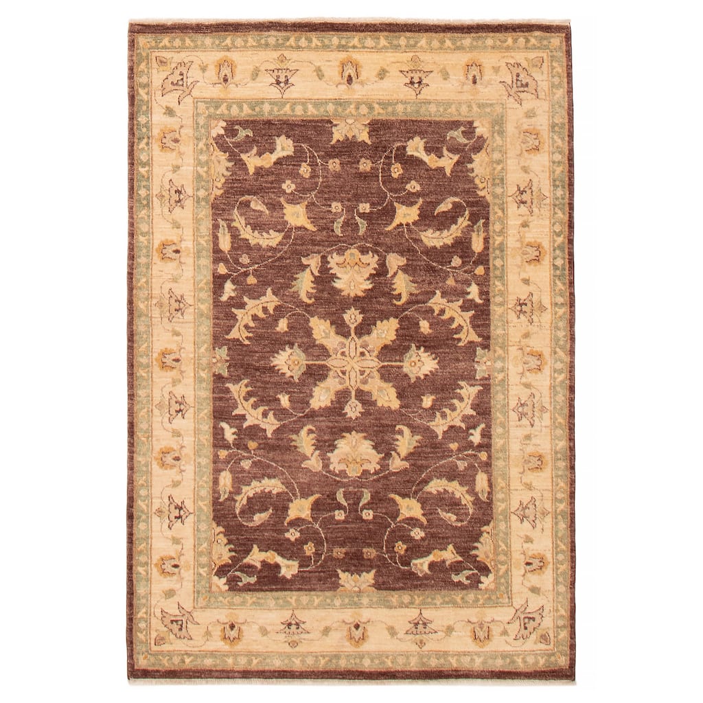 ECARPETGALLERY Hand-knotted Chobi Finest Brown Wool Rug - 4'6 x 6'6
