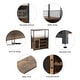preview thumbnail 3 of 7, 3-Tier Wine Bar Cabinet with LED Lights, Detachable Wine Rack and Storage Space,Grey - 27.2x13.8x36.2in