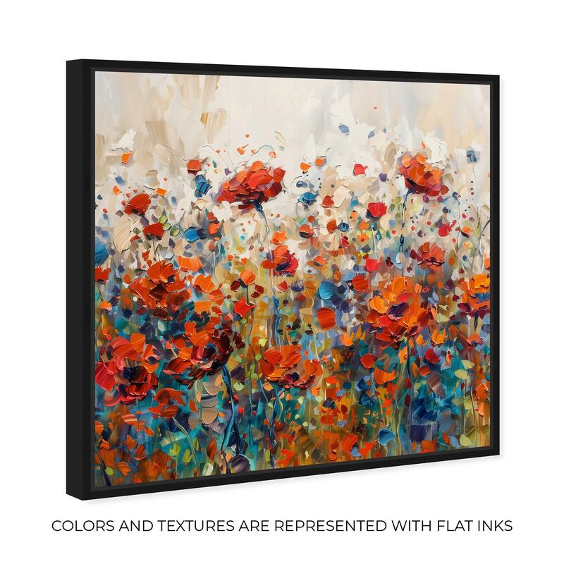 Art Remedy Beautiful Garden Bloom Framed Impressionism 1 Piece Canvas Wall Art /Monet And Van Gogh Inspired Art