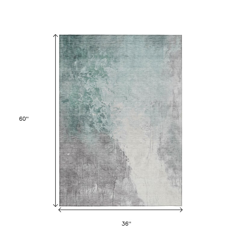 HomeRoots Abstract Transitional Rectangle Outdoor Rug