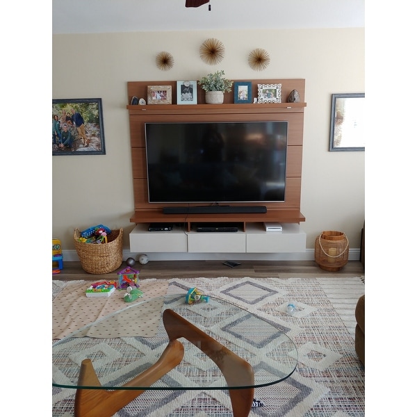 Top Product Reviews For Manhattan Comfort Cabrini Maple Cream Off White 1 8 Floating Wall Theater Entertainment Center 17439182 Overstock