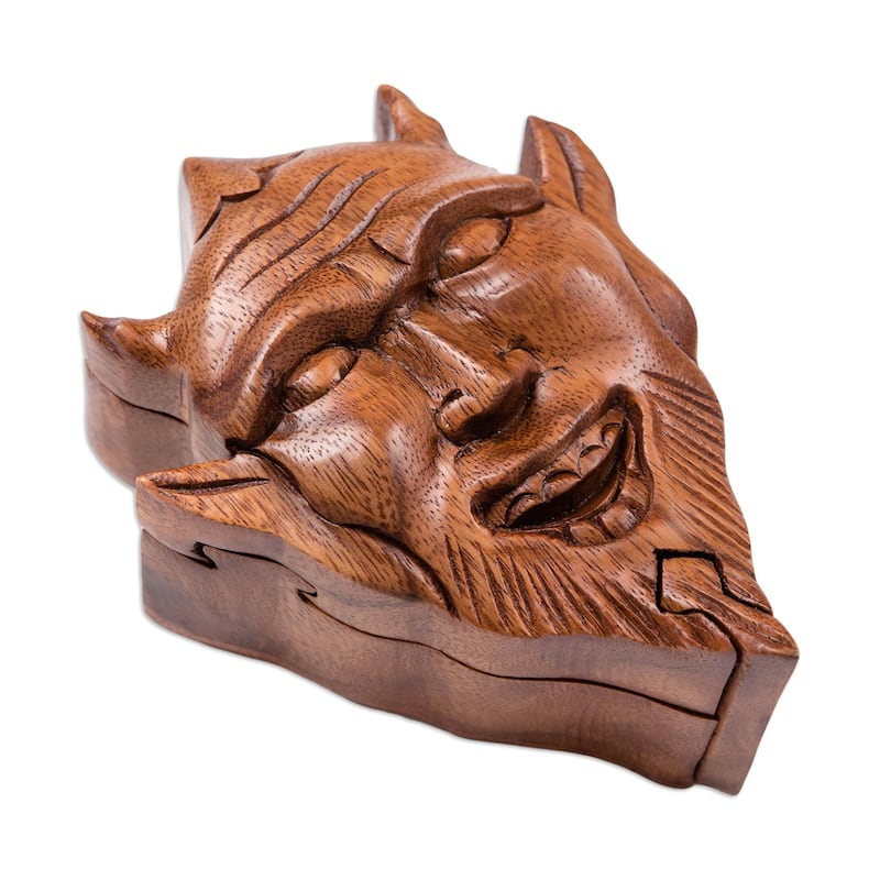 Novica Handmade Dangerous Devil Decorative Wood Puzzle Box
