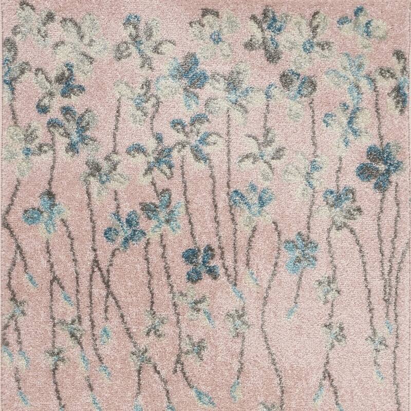 Feme Power Loomed Floral Traditional Stain Resistant Area Rug By HomeRoots - 48' X '24' X '0.5