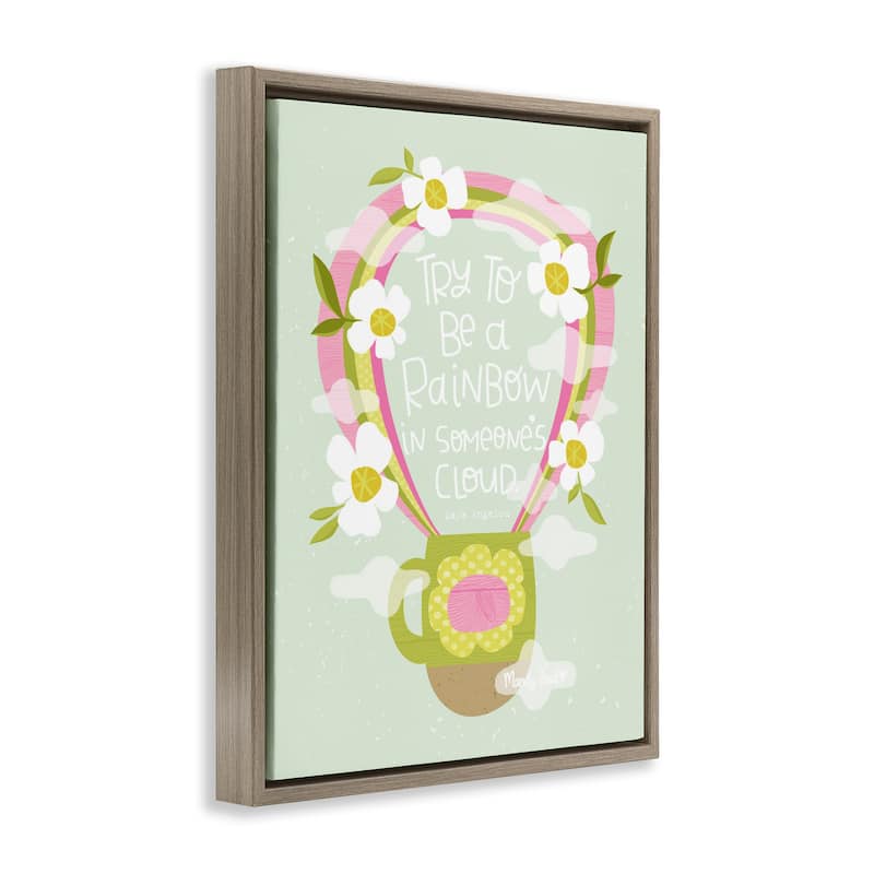 Stupell Rainbow in Someone's Cloud Framed Floater Canvas Wall Art Design By Mandy Ford Art + Illustration