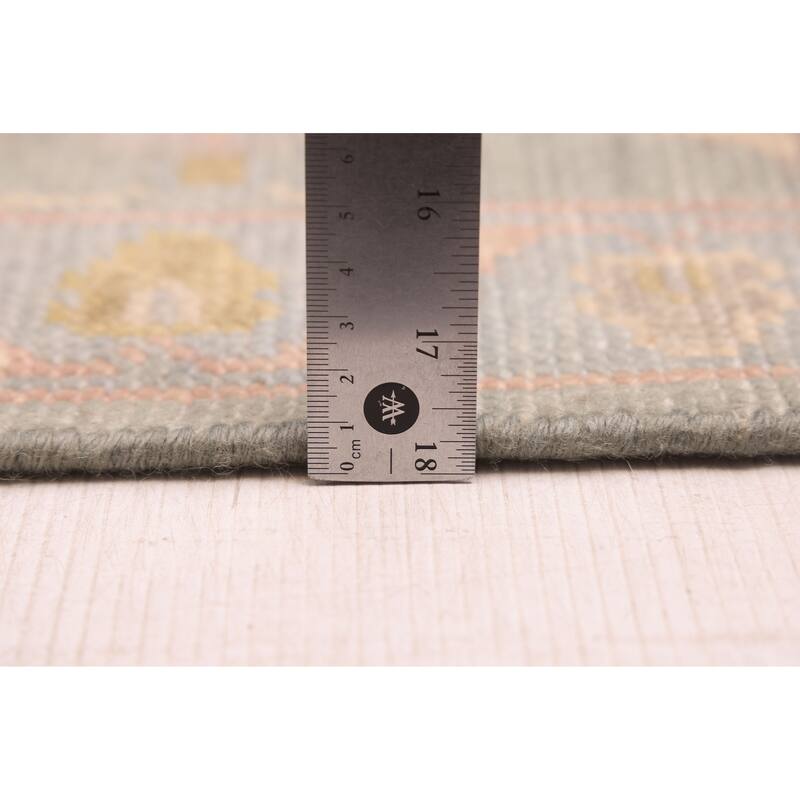 ECARPETGALLERY Hand-knotted Modern Oushak Sage Wool Rug - 8'11 x 11'9