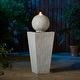 preview thumbnail 8 of 39, Glitzhome 31.75"H Polyresin Sphere Pedestal Outdoor Fountain With Pebbles Pump LED Light