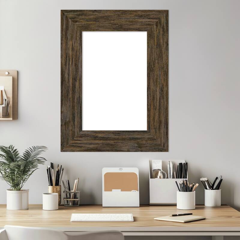 Amanti Art Fencepost Brown Framed Dry Erase Magnetic Board
