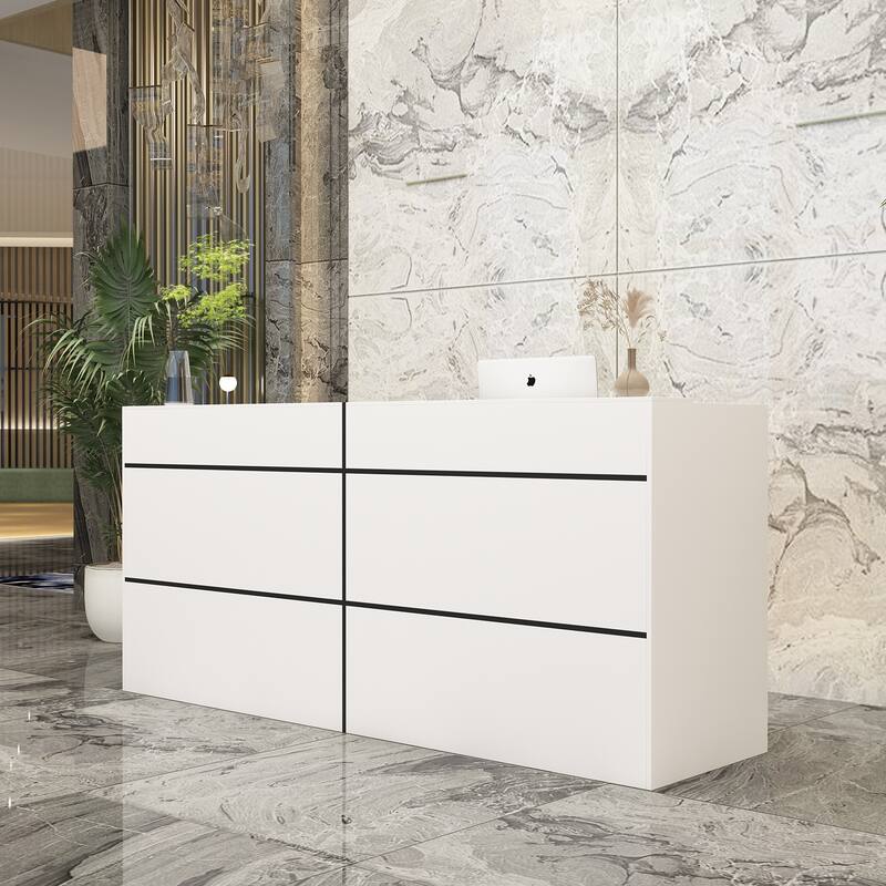 Reception Desk Sideboard Elegant Organizational Solution Front Table