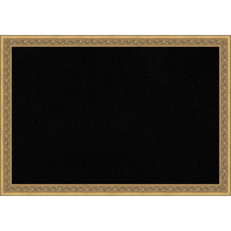 Carter Dark Gold Wood Framed Cork Board - Bulletin Board, Organization Board, Pin Board