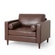 preview thumbnail 32 of 37, Malinta Contemporary Faux Leather Cushioned Club Chair by Christopher Knight Home