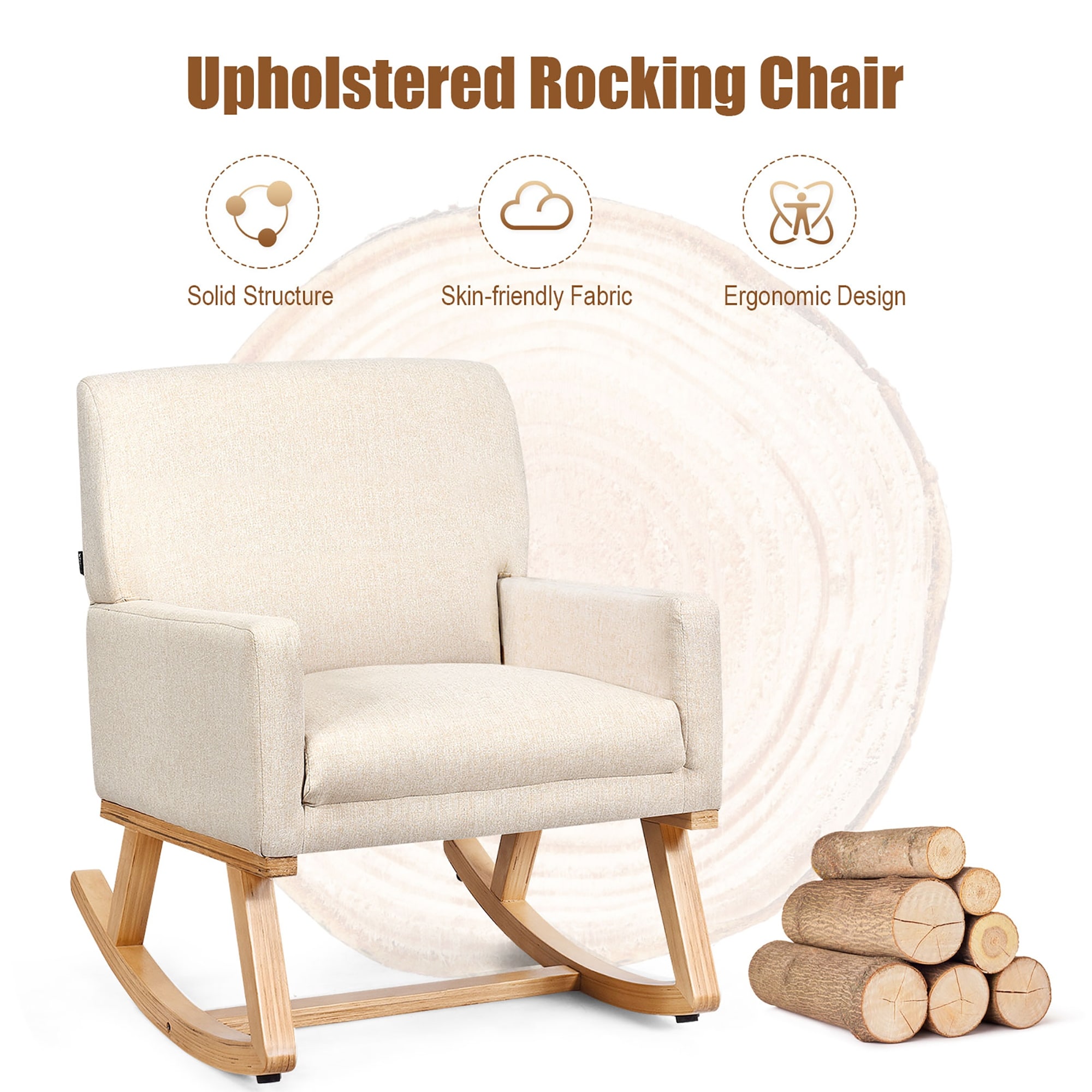 Costway mid century massage rocking chair shop