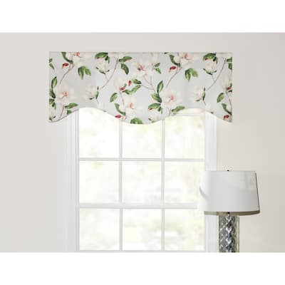 Magnolia Lane on grey background shaped valance