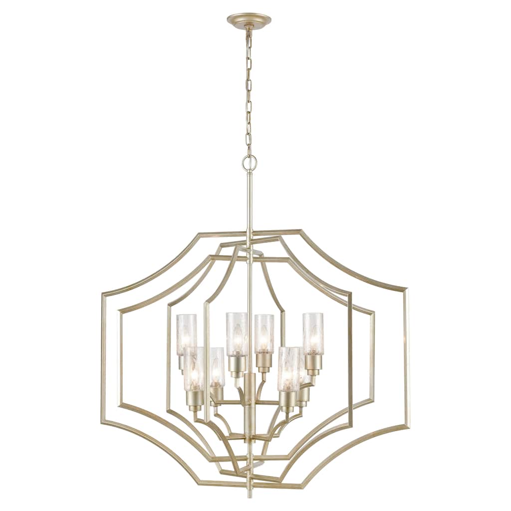 Cheswick 36-inch Wide 8-Light Chandelier in Aged Silver - 36in W