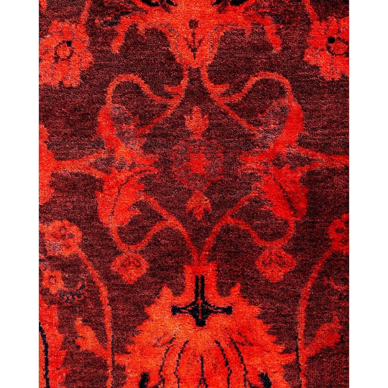 Contemporary Overdyed Wool Hand Knotted Area Rug - 4' 7" x 7' 4"
