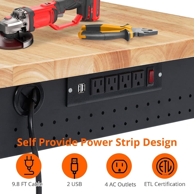 48*24*1.2 Inch Workbench for Garage with Drawer & Rolling Casters - N/A