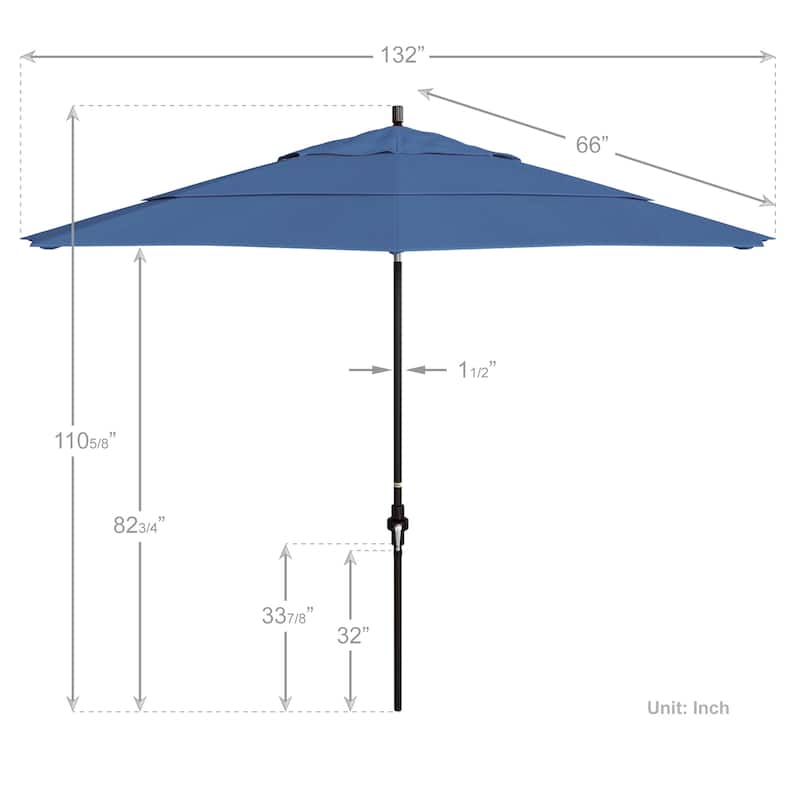 California Umbrella 11-Foot Market Umbrella in Bronze