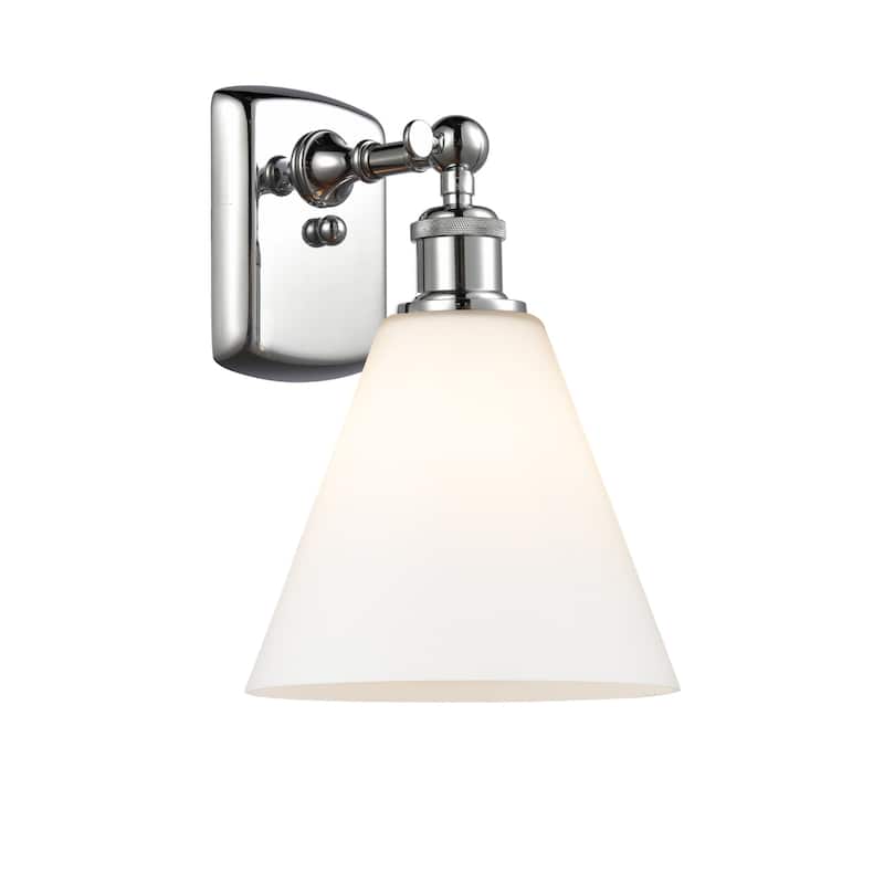 Innovations Lighting 516-1W-11-8 Berkshire Sconce Berkshire 11" Tall - Polished Chrome / Matte White