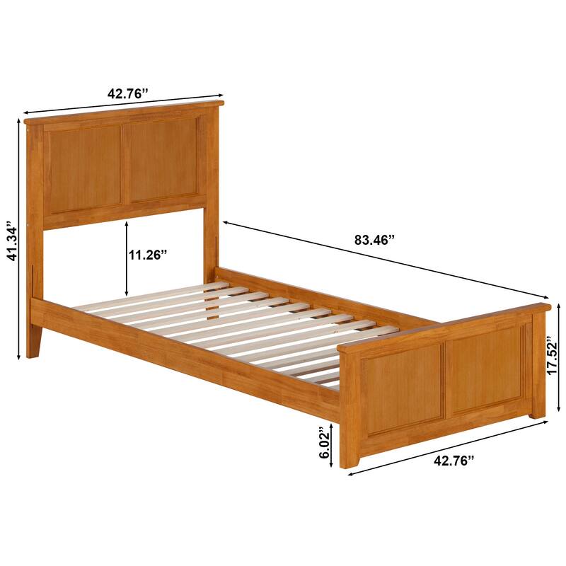Madison Wood Low Profile Platform Bed with Matching Footboard
